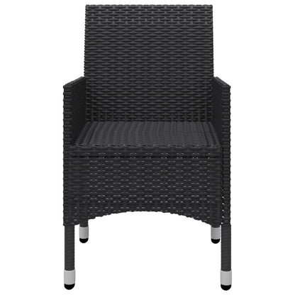 3-piece Garden Bistro Set in Polyrattan and Black Acacia