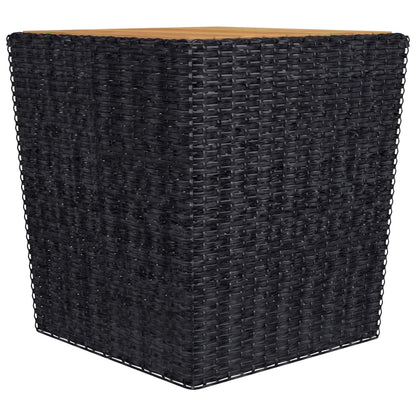 3-piece Garden Bistro Set in Polyrattan and Black Acacia