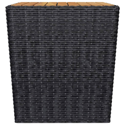 3-piece Garden Bistro Set in Polyrattan and Black Acacia