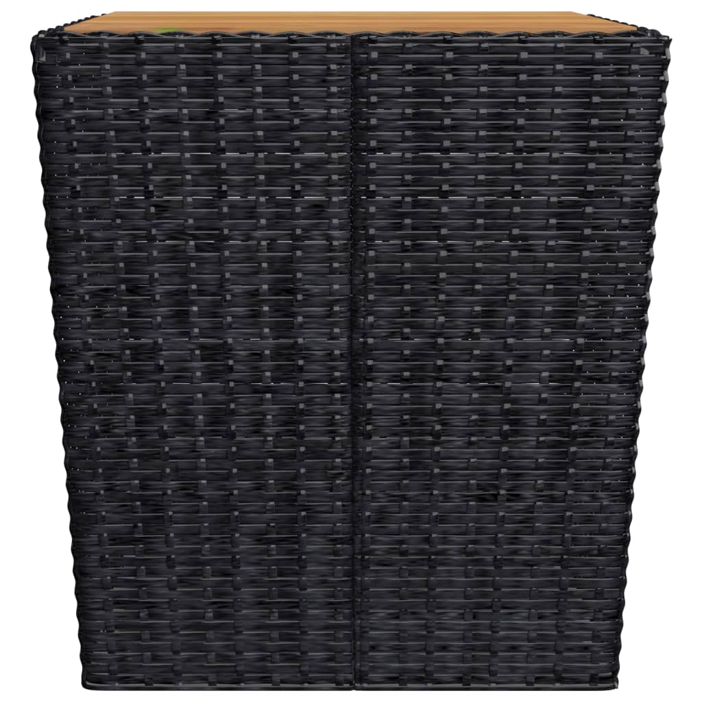 3-piece Garden Bistro Set in Polyrattan and Black Acacia