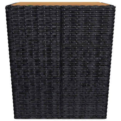 3-piece Garden Bistro Set in Polyrattan and Black Acacia