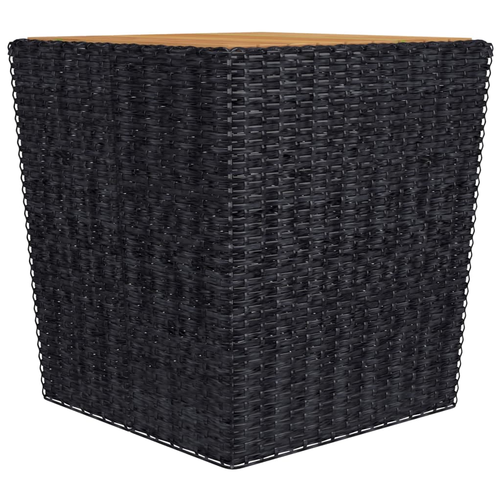 3-piece Garden Bistro Set in Polyrattan and Black Acacia