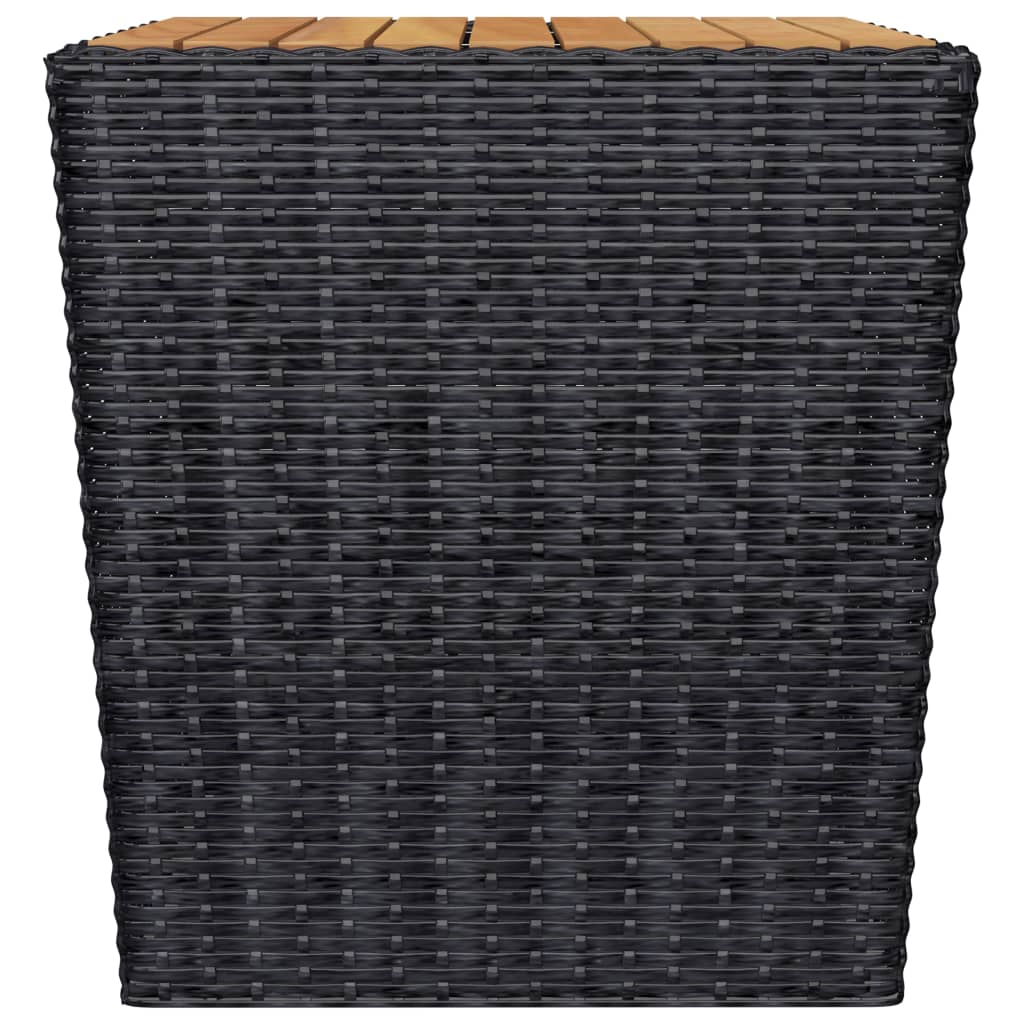 3-piece Garden Bistro Set in Polyrattan and Black Acacia