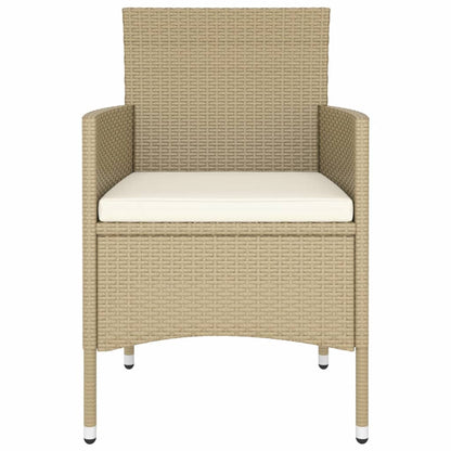 Set Bistrot da Giardino 5 pz Polyrattan e Vetro Temperato Beige - homemem39