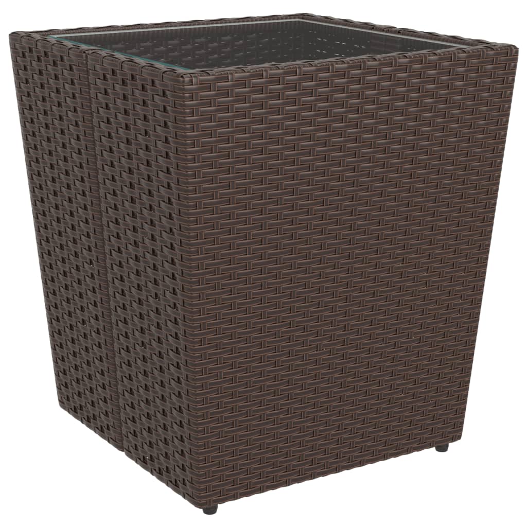 Set Bistrot Giardino 5 pz Polyrattan e Vetro Temperato Marrone - homemem39