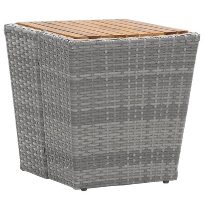 Set Bistrot Giardino 5 pz Polyrattan e Massello Acacia Grigio - homemem39