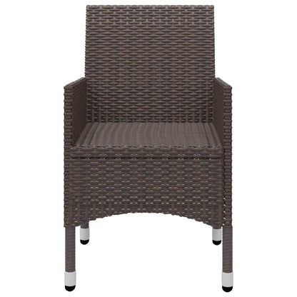 Set Bistrot Giardino 3 pz Polyrattan e Vetro Temperato Marrone - homemem39