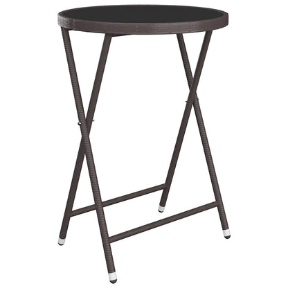 Set Bistrot Giardino 3 pz Polyrattan e Vetro Temperato Marrone | homemem39