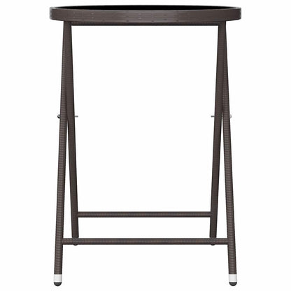 Set Bistrot Giardino 3 pz Polyrattan e Vetro Temperato Marrone | homemem39