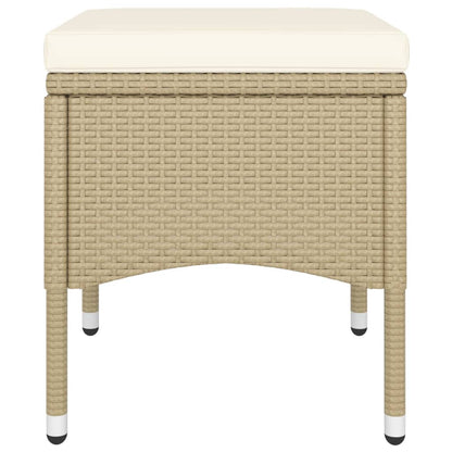 Set Bistrot da Giardino 5 pz Polyrattan e Vetro Temperato Beige - homemem39