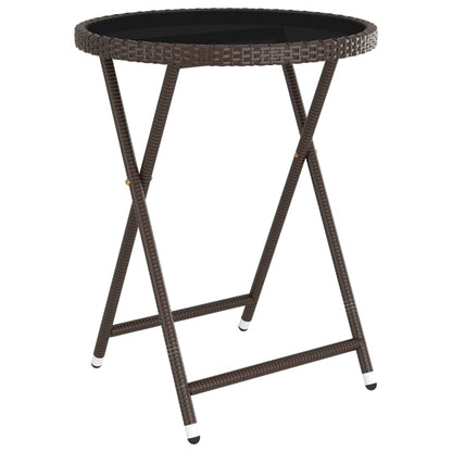 Set Bistrot Giardino 5 pz Polyrattan e Vetro Temperato Marrone - homemem39