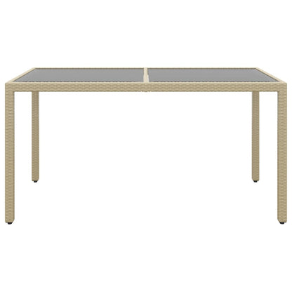 Set da Pranzo Giardino 5 pz Polyrattan e Vetro Temperato Beige - homemem39