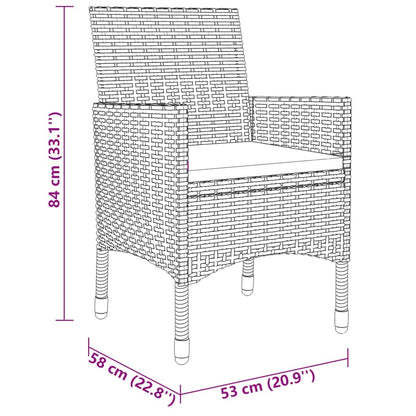 Set da Pranzo Giardino 5 pz Polyrattan e Vetro Temperato Beige - homemem39