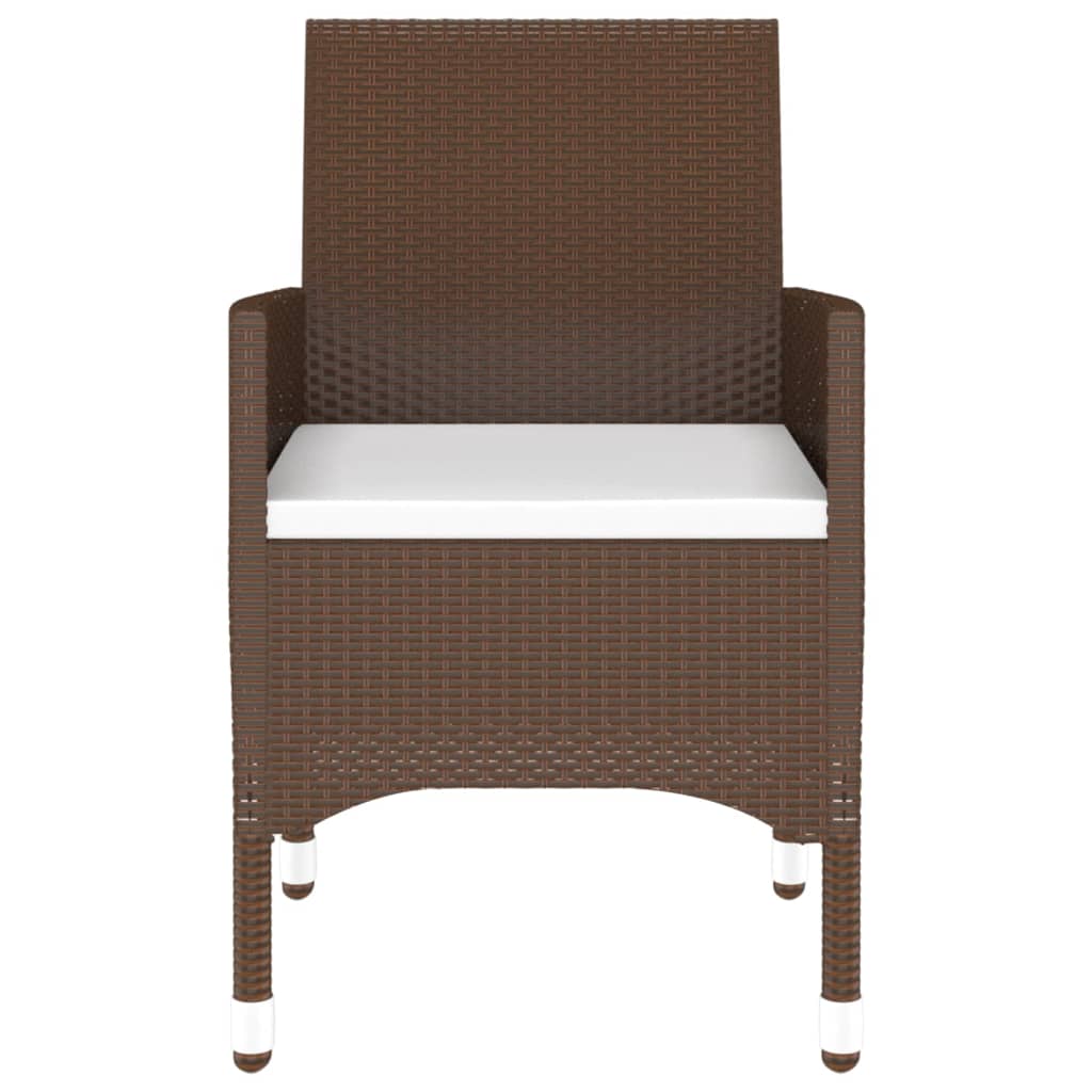 Set da Pranzo per Giardino 3 pz in Polyrattan Marrone - homemem39