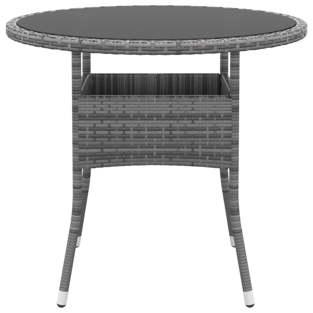 Set da Pranzo per Giardino 3 pz in Polyrattan Grigio - homemem39