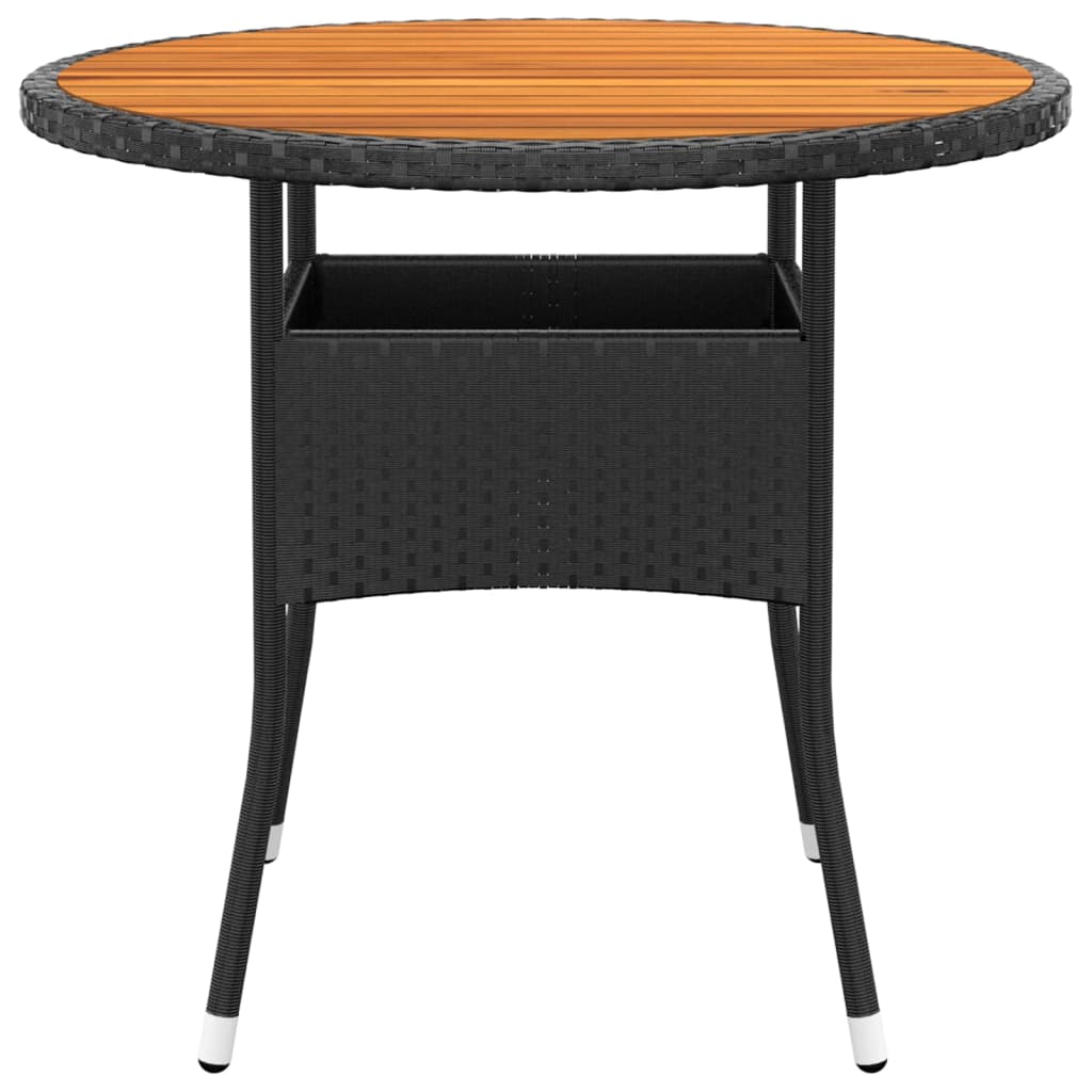 Set da Pranzo per Giardino 3 pz in Polyrattan Nero - homemem39