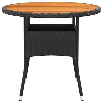 Set da Pranzo per Giardino 3 pz in Polyrattan Nero - homemem39