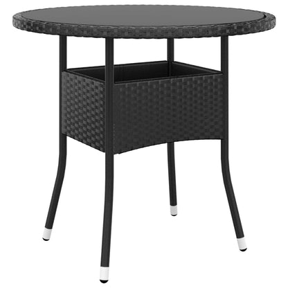 Set da Pranzo per Giardino 5 pz in Polyrattan Nero - homemem39