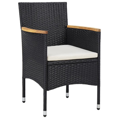 Set da Pranzo per Giardino 5 pz in Polyrattan Nero - homemem39