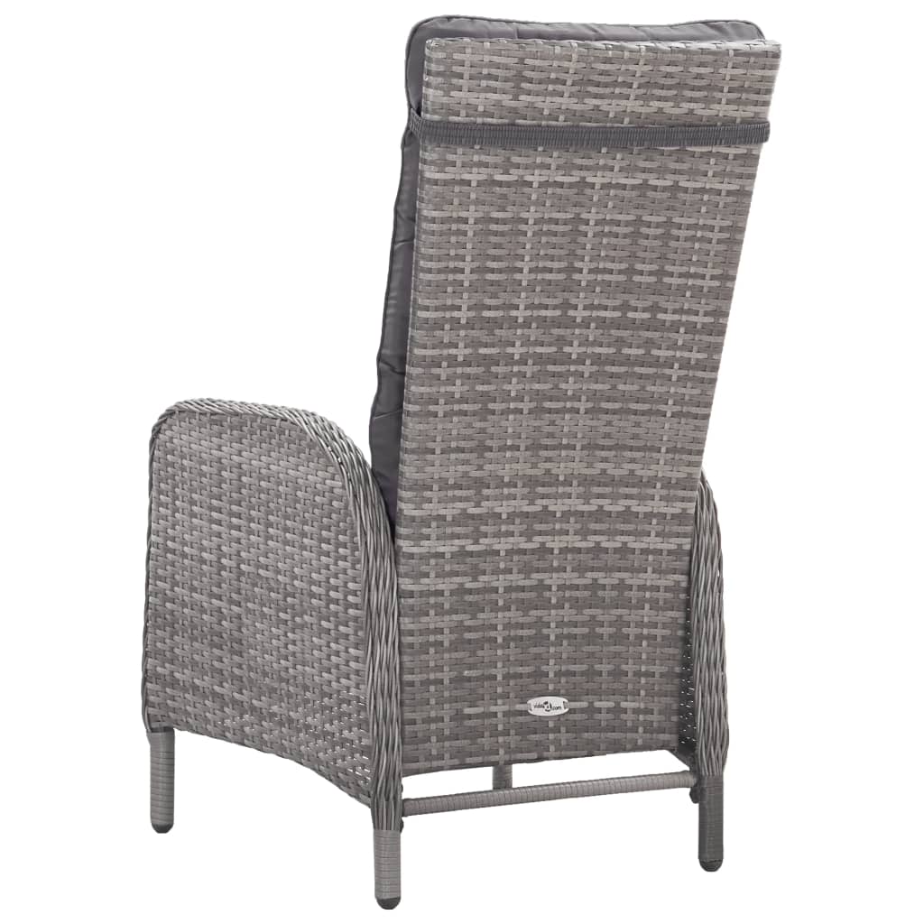 Set da Pranzo da Giardino 3 pz in Polyrattan e Vetro Grigio - homemem39