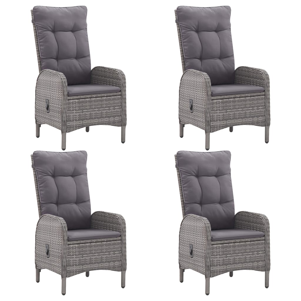 Set da Pranzo da Giardino 5 pz in Polyrattan e Acacia Grigio - homemem39