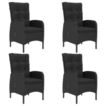 Set Mobili da Pranzo per Giardino 5 pz Polyrattan e Vetro Nero - homemem39