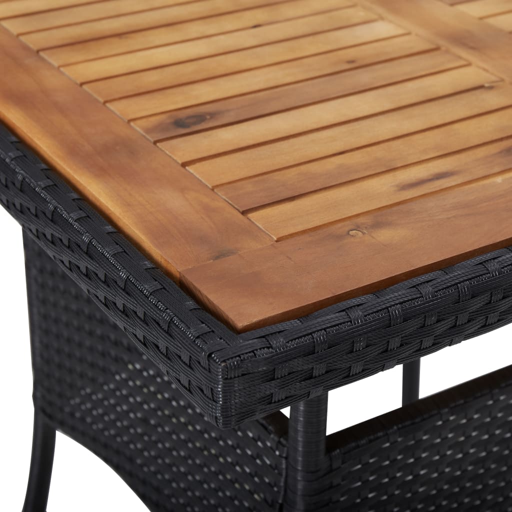 Set Mobili da Pranzo per Giardino 5 pz Polyrattan e Acacia Nero - homemem39