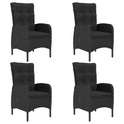 Set Mobili da Pranzo per Giardino 5 pz Polyrattan e Acacia Nero - homemem39