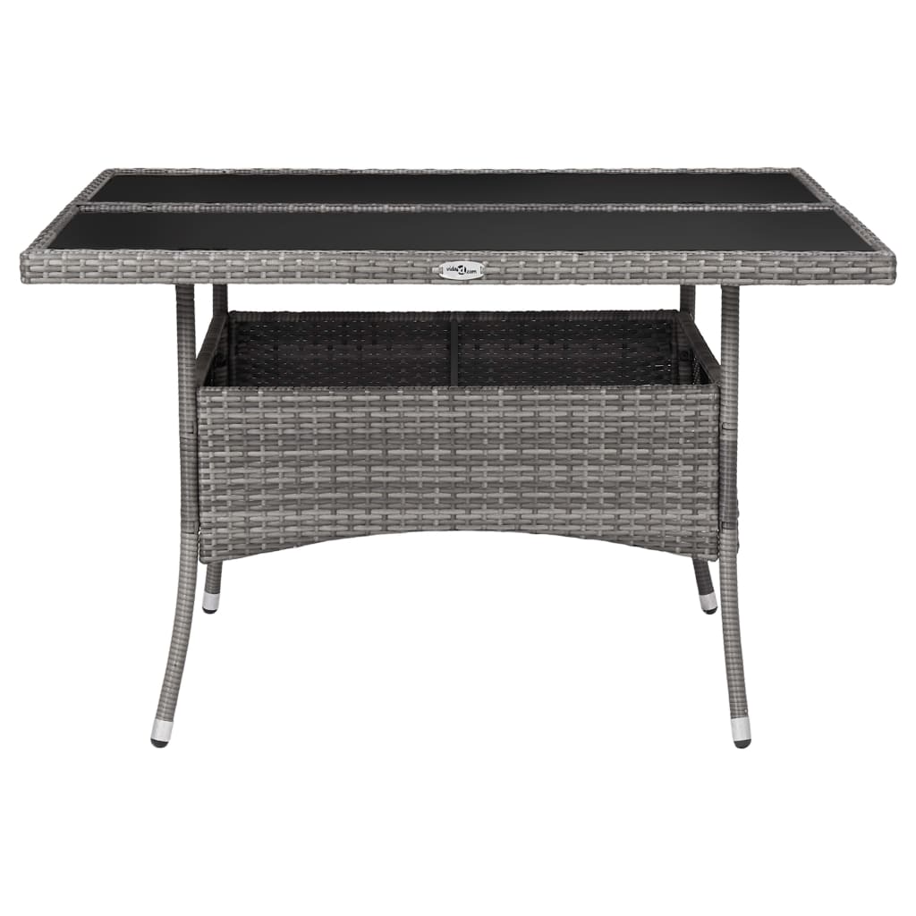 Set da Pranzo per Giardino 9 pz in Polyrattan e Vetro Grigio - homemem39