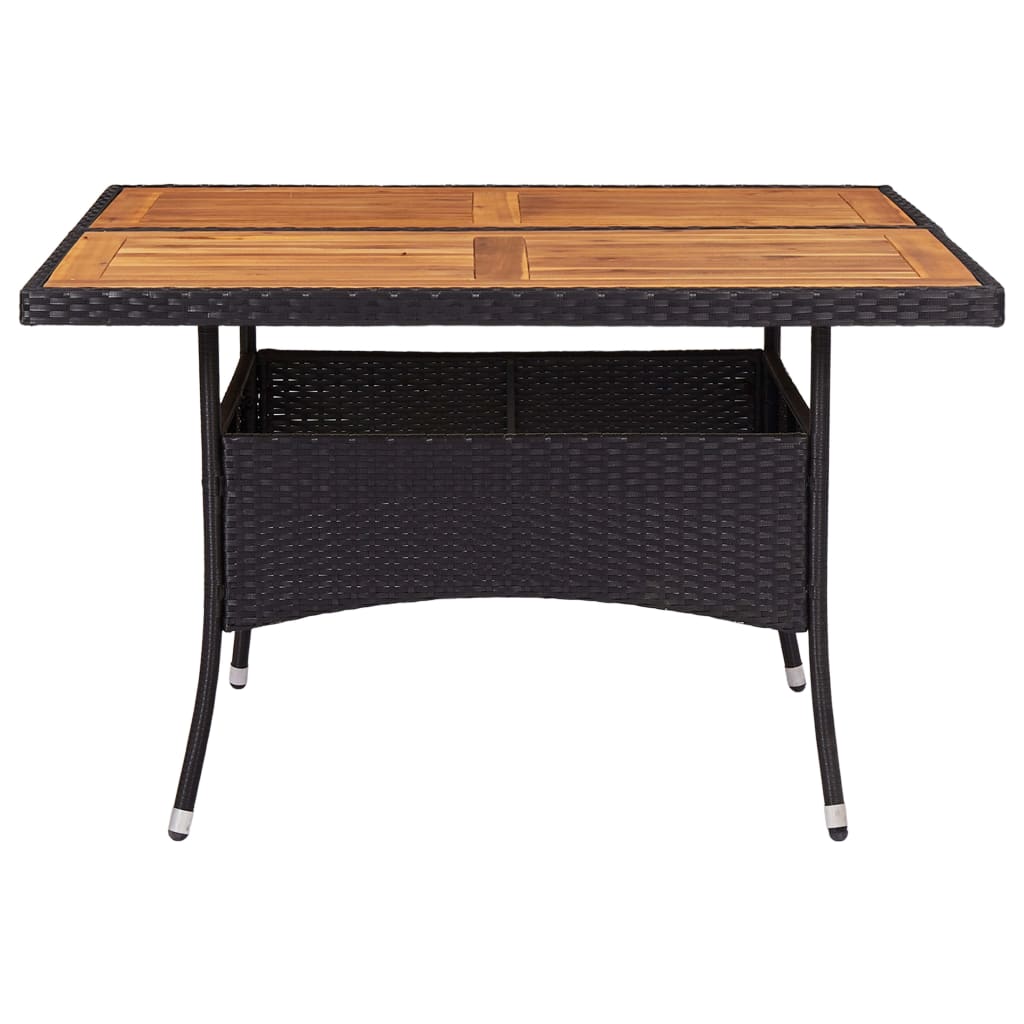 Set da Pranzo da Giardino 9 pz in Polyrattan e Acacia Nero - homemem39