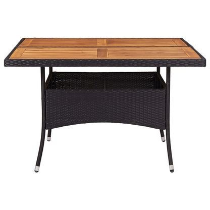 Set da Pranzo da Giardino 9 pz in Polyrattan e Acacia Nero - homemem39