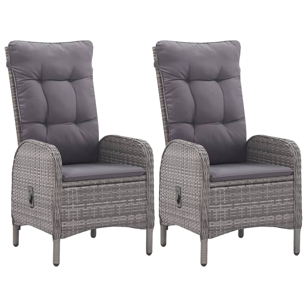 Set da Bistrot da Giardino 3 pz in Polyrattan e Vetro Grigio - homemem39