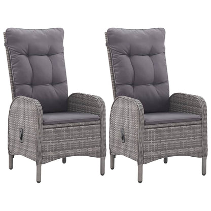 Set da Bistrot da Giardino 3 pz in Polyrattan e Vetro Grigio - homemem39