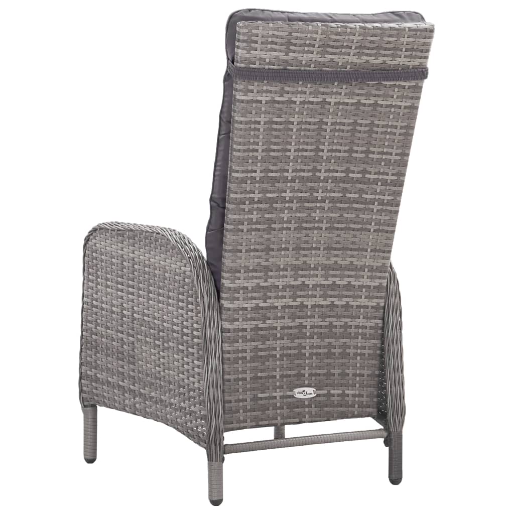 Set da Bistrot da Giardino 3 pz in Polyrattan e Vetro Grigio - homemem39