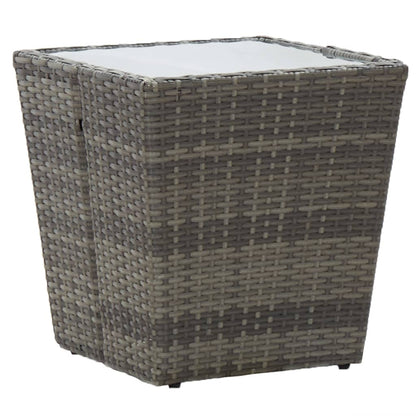 Set da Bistrot da Giardino 3 pz in Polyrattan e Vetro Grigio - homemem39