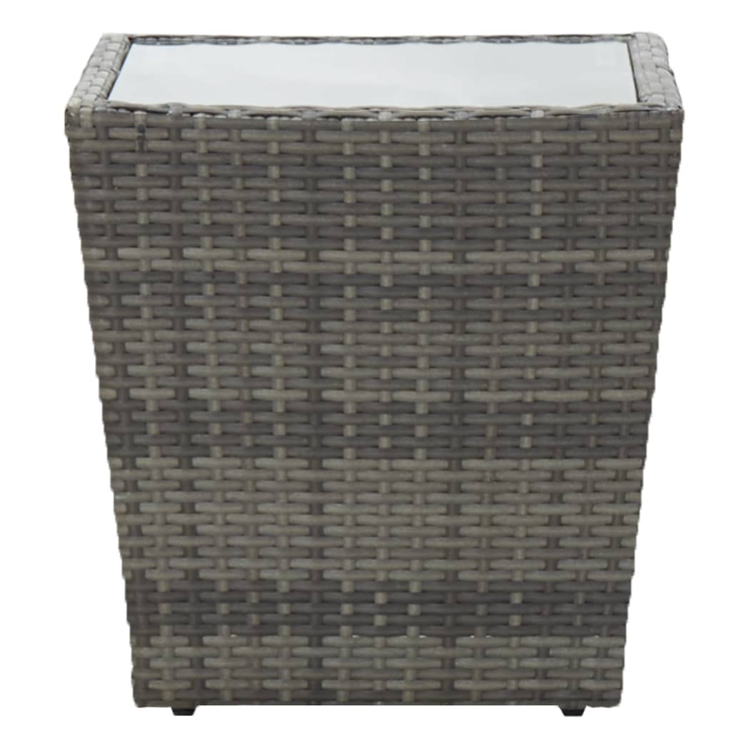 Set da Bistrot da Giardino 3 pz in Polyrattan e Vetro Grigio - homemem39