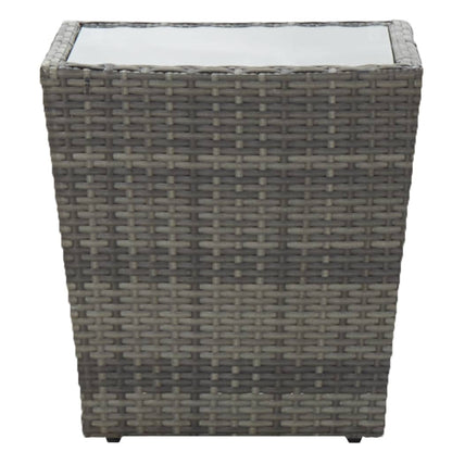 Set da Bistrot da Giardino 3 pz in Polyrattan e Vetro Grigio - homemem39