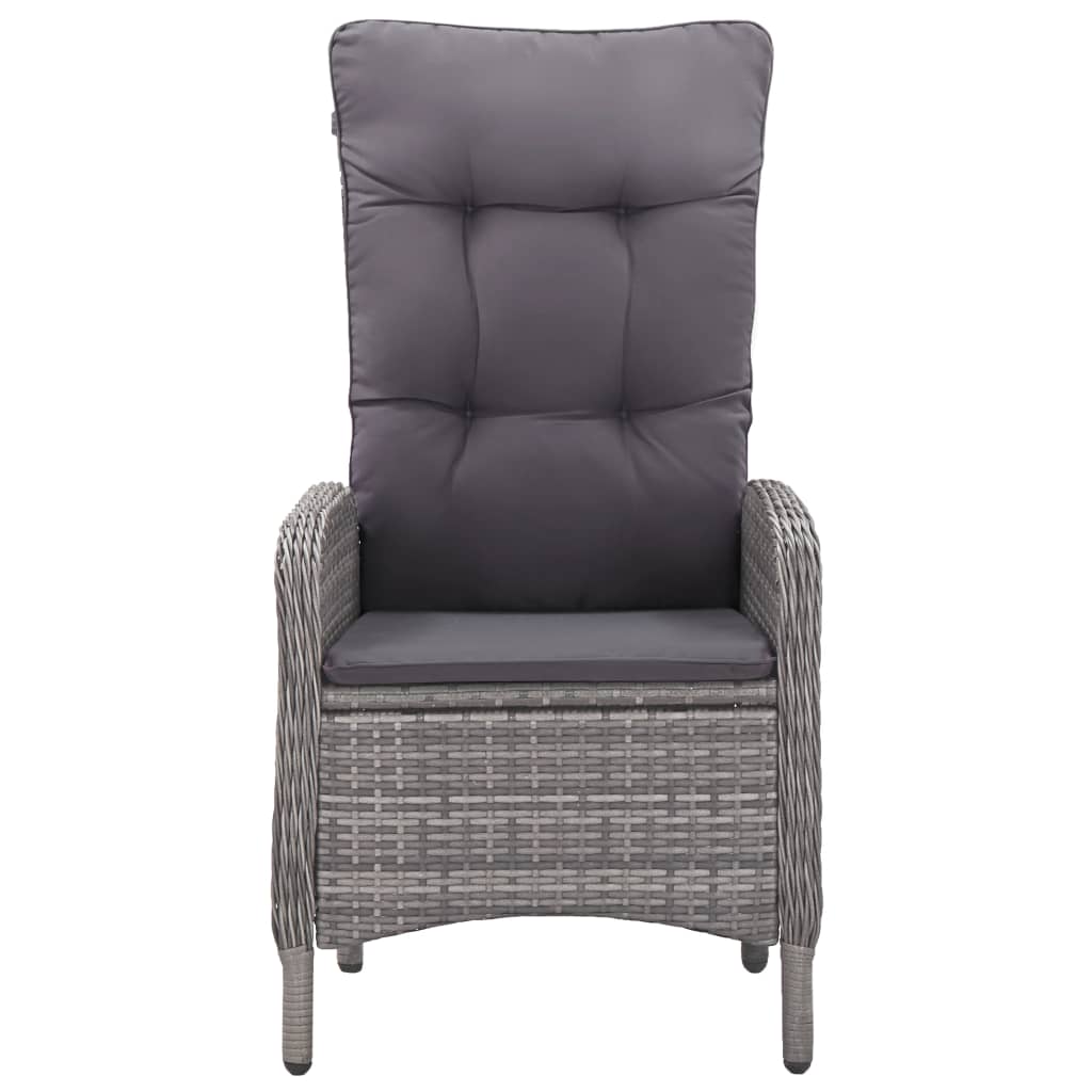 Set da Bistrot 3 pz in Polyrattan e Legno Acacia Grigio - homemem39