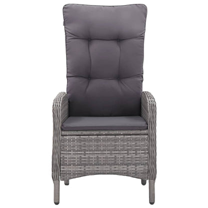 Set da Bistrot 3 pz in Polyrattan e Legno Acacia Grigio - homemem39