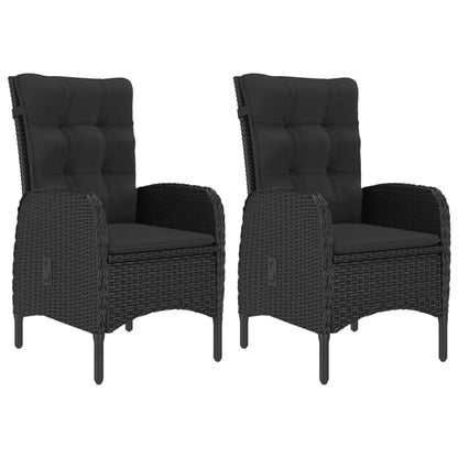 Set da Bistrot per Giardino 3 pz in Polyrattan e Acacia Nero - homemem39