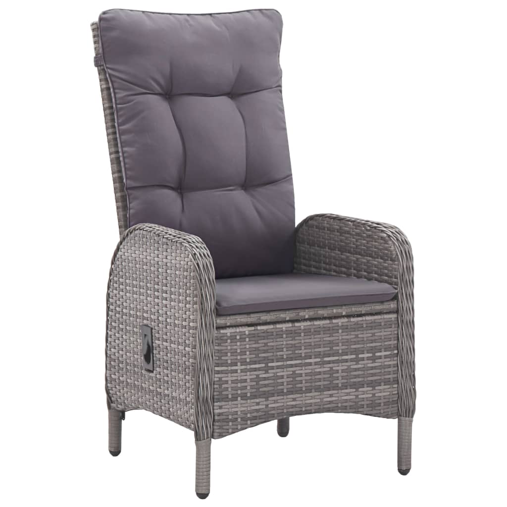 Set da Bistrot da Giardino 3 pz in Polyrattan e Vetro Grigio - homemem39