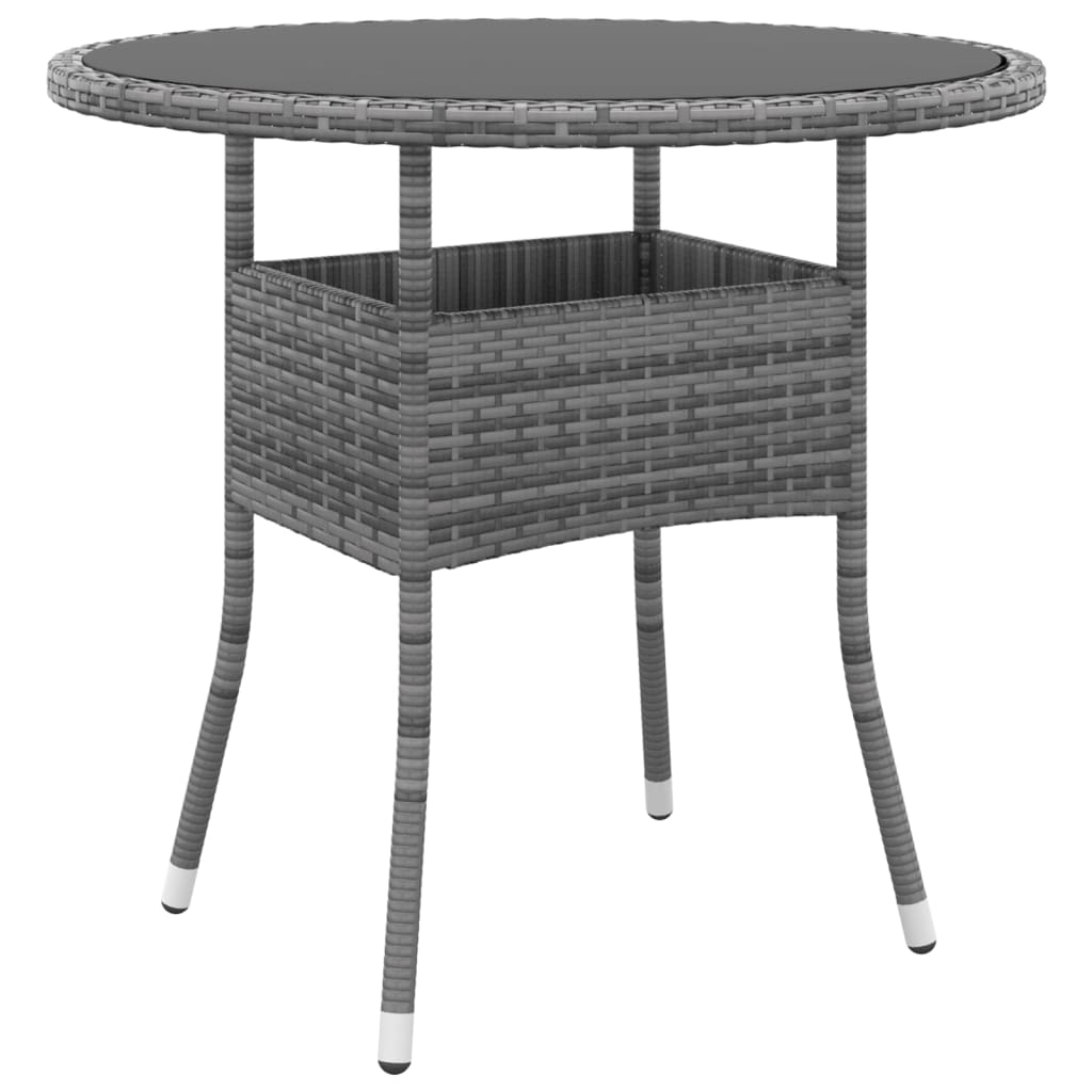 Set da Bistrot per Giardino 3 pz in Polyrattan Grigio - homemem39
