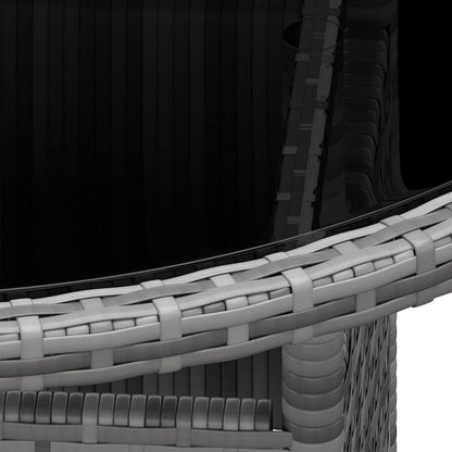 Set da Bistrot per Giardino 5 pz in Polyrattan Grigio - homemem39