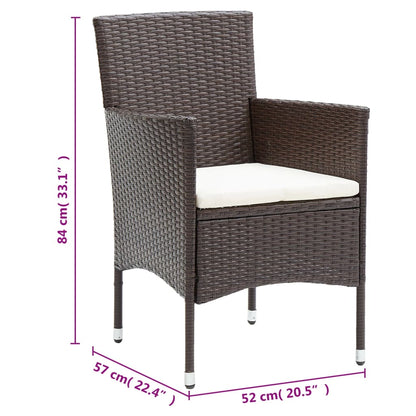 Set da Pranzo da Giardino 11 pz in Polyrattan Marrone - homemem39