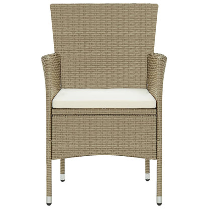 Set da Pranzo per Giardino 11 pz in Polyrattan Beige - homemem39