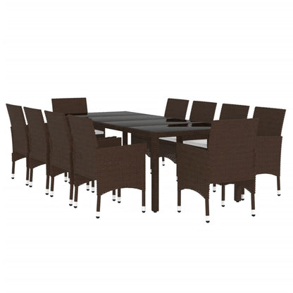 Set da Pranzo da Giardino 11 pz in Polyrattan Marrone - homemem39