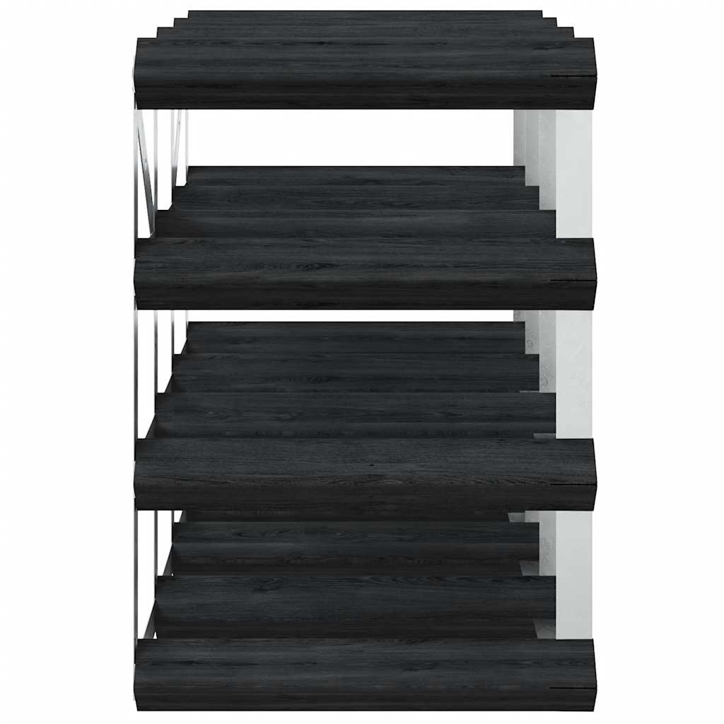 Portavini da 12 Bottiglie Nero in Legno Massello di Pino