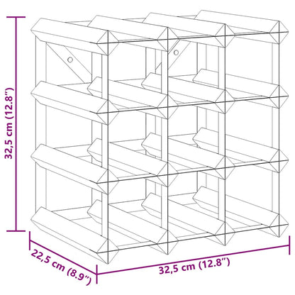 Portavini da 12 Bottiglie Nero in Legno Massello di Pino