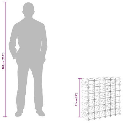 Portavini da 42 Bottiglie Nero in Legno Massello di Pino