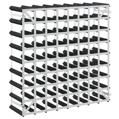 Portavini da 72 Bottiglie Nero in Legno Massello di Pino